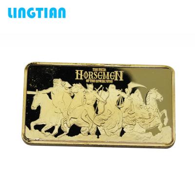 China Latest Design Custom Wholesale Custom Replica 24K Gold Plated Bar Ingot for sale