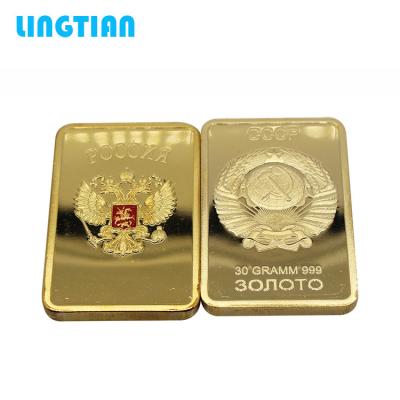 China Custom Russia Russia CCCP 30 GRAM Gold Plated .999 Bullion Bars for sale