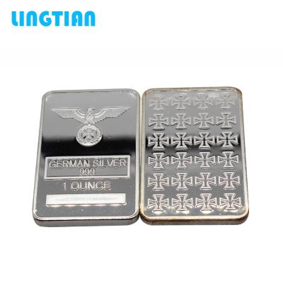 China Custom Russia Metal Bullion Bars, 1 Ounce Wholesale German Eagle Silver 999 Bullion Bar for sale