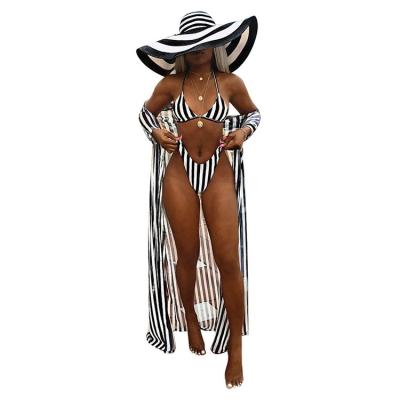 China Breathable Summer Beach Wear Cover Up Bikini Set Sexy 3 Piece Swimsuit Woman for sale