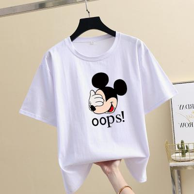 China 2022 Anti-Wrinkle Female Crewneck T-shirt Pullover Custom Logo Oversize T-shirts Women for sale