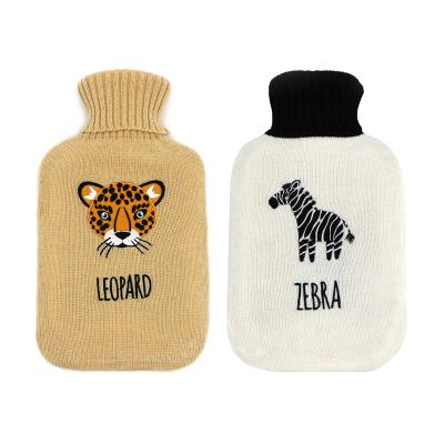 China Factory Direct Selling Hot Water Bottle Storage With Cute Animal Knitted Cover for sale