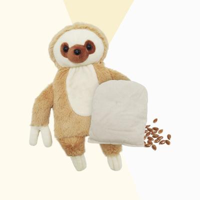 China Polyester Free Sample Pad Plush Sloth Microwavable Heating Pad For Pain Relief for sale