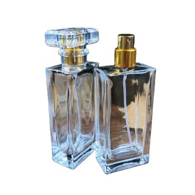 China Gift Luxury Recyclable 30ml 50ml 100ml Clear Glass Perfume Bottle Pump Spray Cap for sale