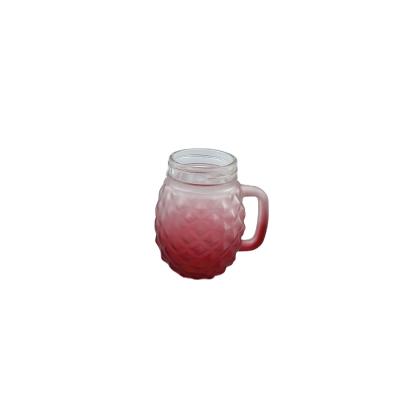 China Nothing Good Quality Fashionable Beautiful Double Color Glass Mug With Handle for sale