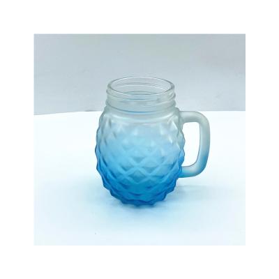 China Nothing Maker Price Office Durable Recyclable Color Handle Glass Mug for sale