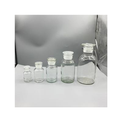 China Competitive Price White Glass Chemical Clear Wide Mouth Use Glass Reagent Bottle for sale