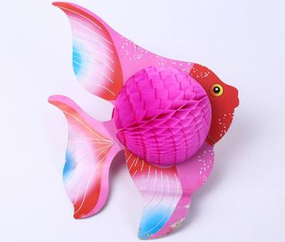 China Small fresh element color paper sculpture, small goldfish pattern, paper flowers custom paper crafts for sale