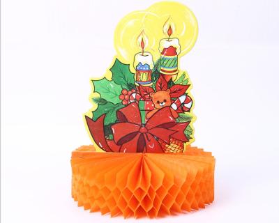 China Foreign trade decoration handmade Christmas candle paper sculpture, creative paragraph origami ornaments, birthday cake for sale