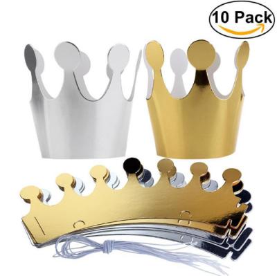 China Birthday Crown Party Children Photographed Tools Cake Hat Party Paper Birthday Hat Gold Europe for sale