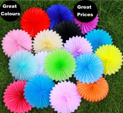 China Paper folding fan wedding party decoration background paper fan flower color by pantone coloring for sale