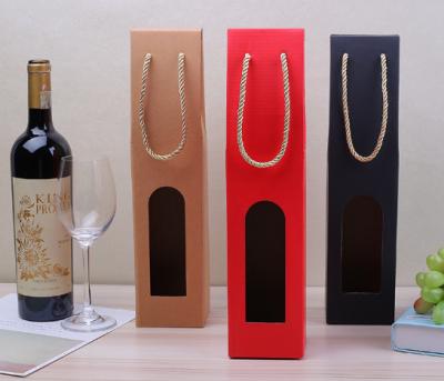 China Manufacturers customized wine gift box single wine gift box custom window wine cartons custom for sale