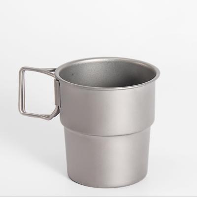 China High Quality 300ml Titanium Camping Outdoor Mug Titanium Outdoor Cooking Pot For Hiking for sale