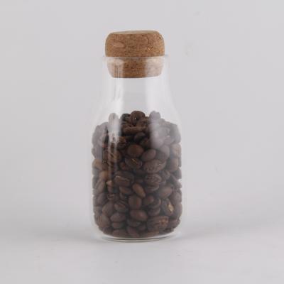 China Viable Hot Sell High Quality Widespread Vacuum Tea Storage Jar Coffee Storage Glass Jar With Cork Lid for sale