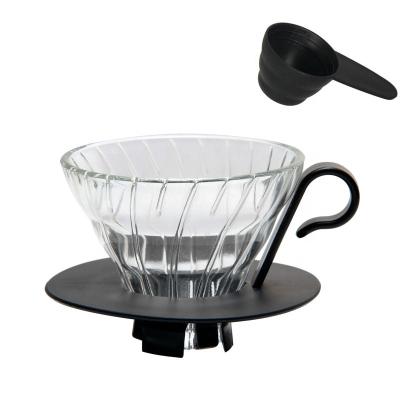 China Household Borosilicate V60V01 Top Standard Wholesale Drip Coffee Maker Glass Coffee Drip for sale