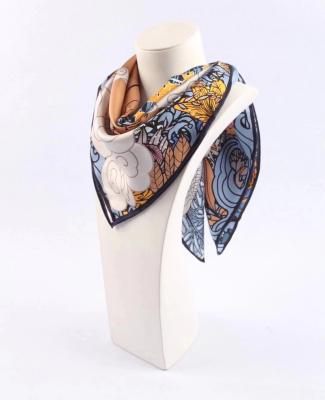 China Custom Designer Feeling Silky Smooth Soft Factory Neck Scarf Printing Scarves Digital Printed Ladies Square 90x90 Twill Summer Luxury 100% Silk Shawls for sale