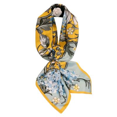 China Soft Soft Feeling Pure Silk Scarf For Women Head Scarf Headbands Art Print Scarves for sale