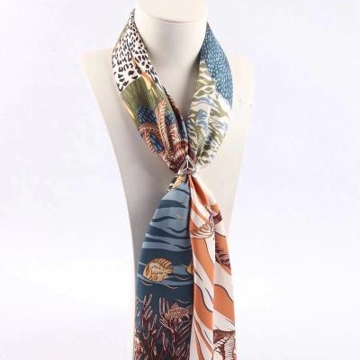 China Soft Smooth Feeling Head Scarf For Women Like Satin Silk Scarf For Hair Wrapping At Night Bandana Square Scarf For Sleeping 35 Inches for sale