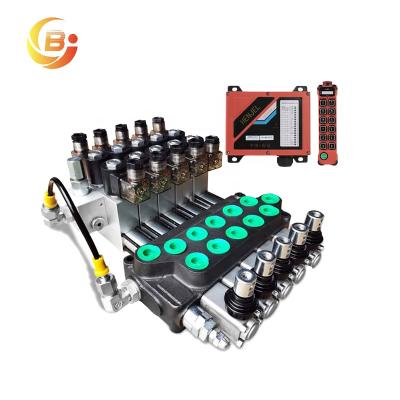 China DCV40 5 Directional Agricultural Testing Machine 100% Monoblock Hydraulic Control Valve With Wireless Remote Control for sale