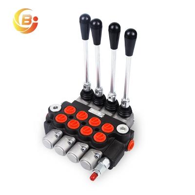 China Junbao Parallel Or Periodic Action High Performance 4 Spool P40 Monoblock Hydraulic Directional Control Valve For Farm Tractor Parts Equipment Manufacturer for sale