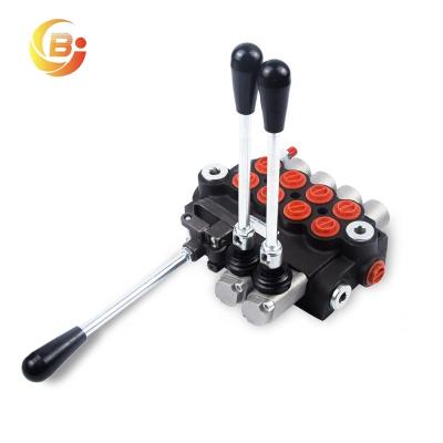 China Parallel Or Serial Hydraulic Action Junbao P404 Monoblock Valve 40lpm Hydraulic Pneumatic Control Valve for sale