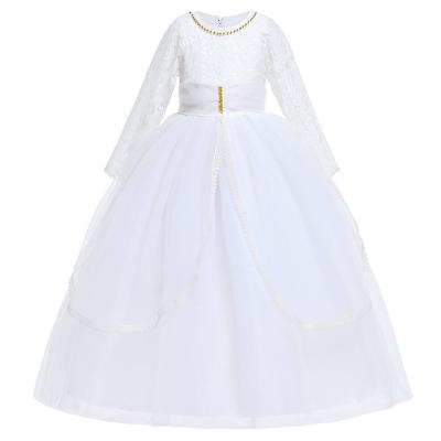 China Anti-wrinkle summer children's party pageant half sheath lace flower skirt kids girl wedding dress puffy princess party girls dress for sale