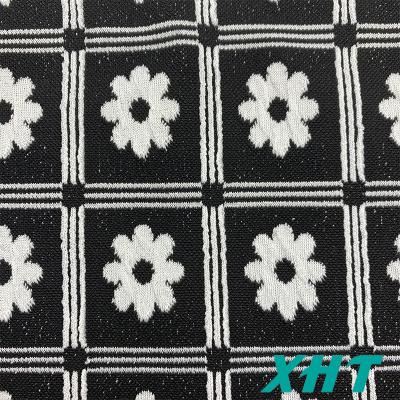 China Sustainable custom 90%polyester 10%spandex knitted jacquard flower swimsuit fabric swimwear fabric for sale