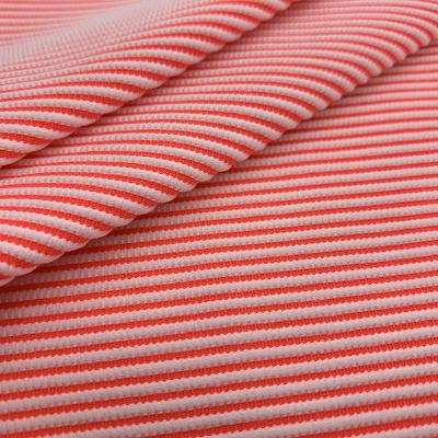 China Sustainable hot selling customized yarndyed color rib fabric for swimwear for sale