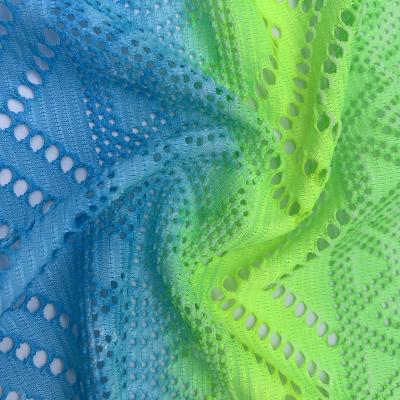 China Good Color Sustainable Selling Customized Customized Polyester Hollowed-out Digital Jacquard Printing Fabric For Swimwear for sale