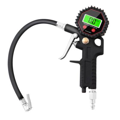 China Digital /Dial Tire Inflator Gauge With Flexible Hose For Car 86002 for sale