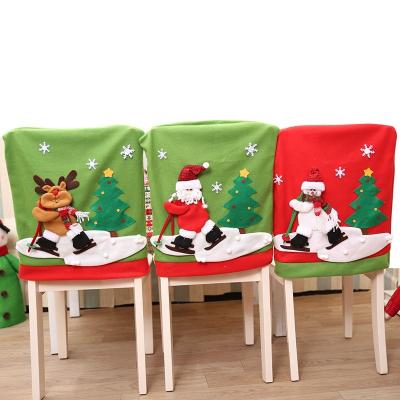 China Decorative Cartoon Santa Design Chair Back Covers Christmas Wholesale Simple Good Quality for sale