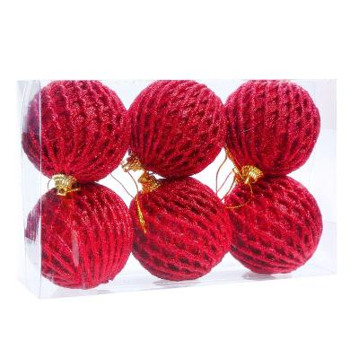 China Indoor Christmas Decoration Amazon In Stock 6 Cm 6 Pcs Set Christmas Tree Decoration Hanging Ball Ornaments Christmas Baubles for sale