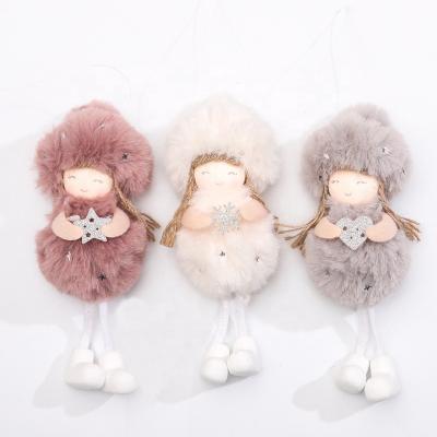 China Christmas Tree Ornaments Running Hanging Plush Amazon Angel Girl Doll Pendant Christmas Tree Ornament Hanging Angel Doll for sale