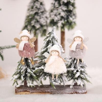 China Christmas Tree Ornaments Plush Angel Girl Doll Pendant Hanging Angel Doll Christmas Tree Ornament for sale