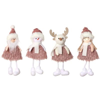 China Christmas Tree Ornaments Hanging Christmas Tree Ornament Santa Snowman Reindeer Angel Little Girl Doll Christmas Hanging Decoration Angel Doll for sale