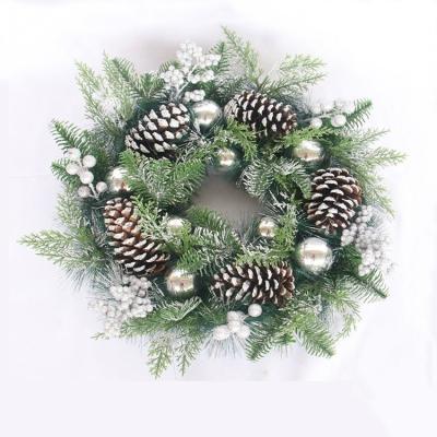 China Custom Christmas Garland Artificial Pine Cone Snow Garland Home Decoration Hanging Indoor Festival Christmas Decorative Garland for sale