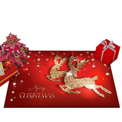 China Custom Living Room Santa Claus Reindeer Carpet Washable Christmas Decoration Blanket Amazon Size Blanket and Blankets zu verkaufen