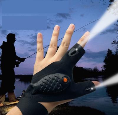 China 2 LED Flashlight Camping Rechargeable Fingerless Gloves Torch Outdoor Sporting Camping Electric Instruments Gifts Fishing for sale