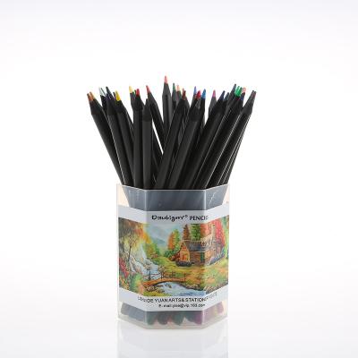 China Top Quality Designer Paint Top Colored Black Wood Art Pencil For Artist for sale