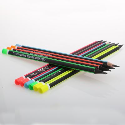 China office & School Pencil Black Wooden Color Dipped End HB Standard Pencil For School for sale