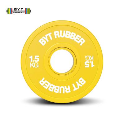 China BYT Universal Best Gym Flat Weight Equipment Barbell Weight Bumper Plates Change Plate for sale