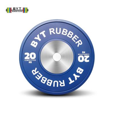 China Universal High Quality Gym Fitness Strength Training Competition Rubber Barbell Dish for sale