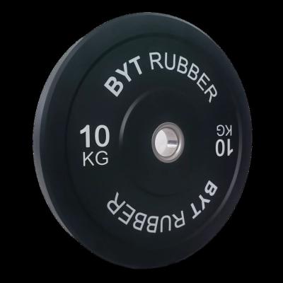 China BYT Universal Color Logo Custom Weight Bumper Plate Black Rubber Weight Plate for sale