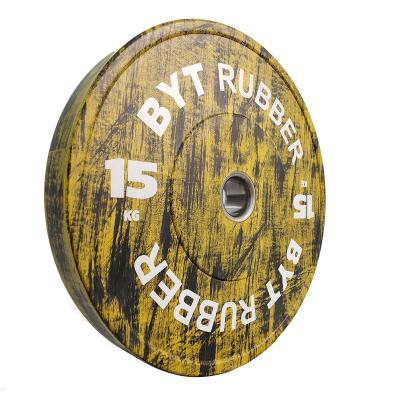 China BYT Universal Logo Color Weight Fitness Plate Custom Rubber Bumper Plates for sale