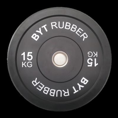 China BYT factory universal weight plates rubber bumper plate powerlifting black rubber bumper plate for sale