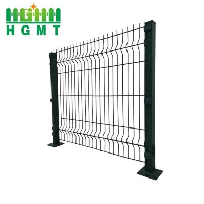 China Outdoor Security PVC Green Coating 3d Welded Wire Mesh Fence Panel Bending Curved Perimeter Fence for sale