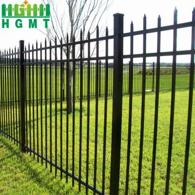 China Outdoor 6 Ft High Customized Rod Top Durable Square Steel Tubular Fence For Garden for sale