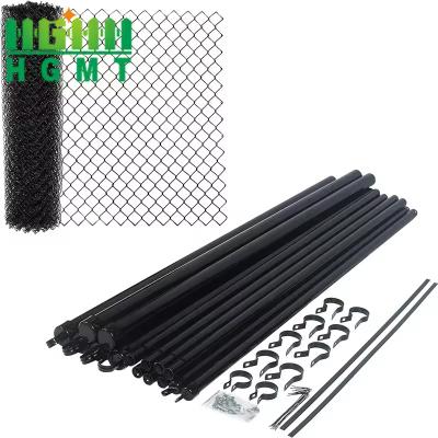 China 8 Fuß groß 50x50 Schwarz Vinyl Farbbeschichtung Galvanisierte Privatsphäre Kettenverbindung Zaun System 2,5 mm zu verkaufen