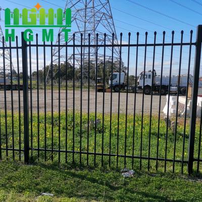 China Professional Rod Powder Coating Rod Wrought Iron Fence Powder Coated Tubular Steel Fence for sale