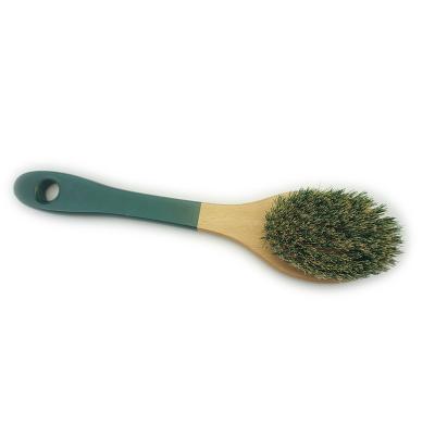 China Hot Selling Whole Boar Hair Dry Skin Body Bath Brush Natural Green Wooden Massage and Cleansing Shower for sale